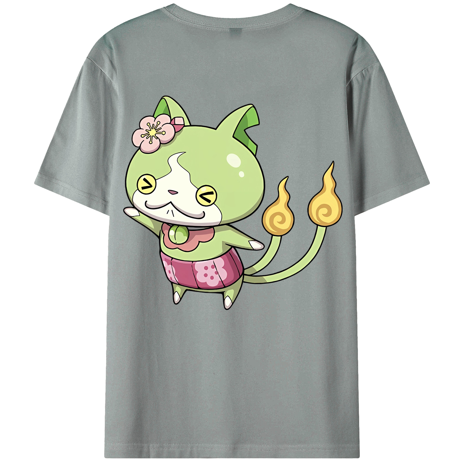 （画像用） 妖怪ウォッチ Yo-kai Watch 綿100％ メンズ半袖Tシャツ（バックプリント） 通気性